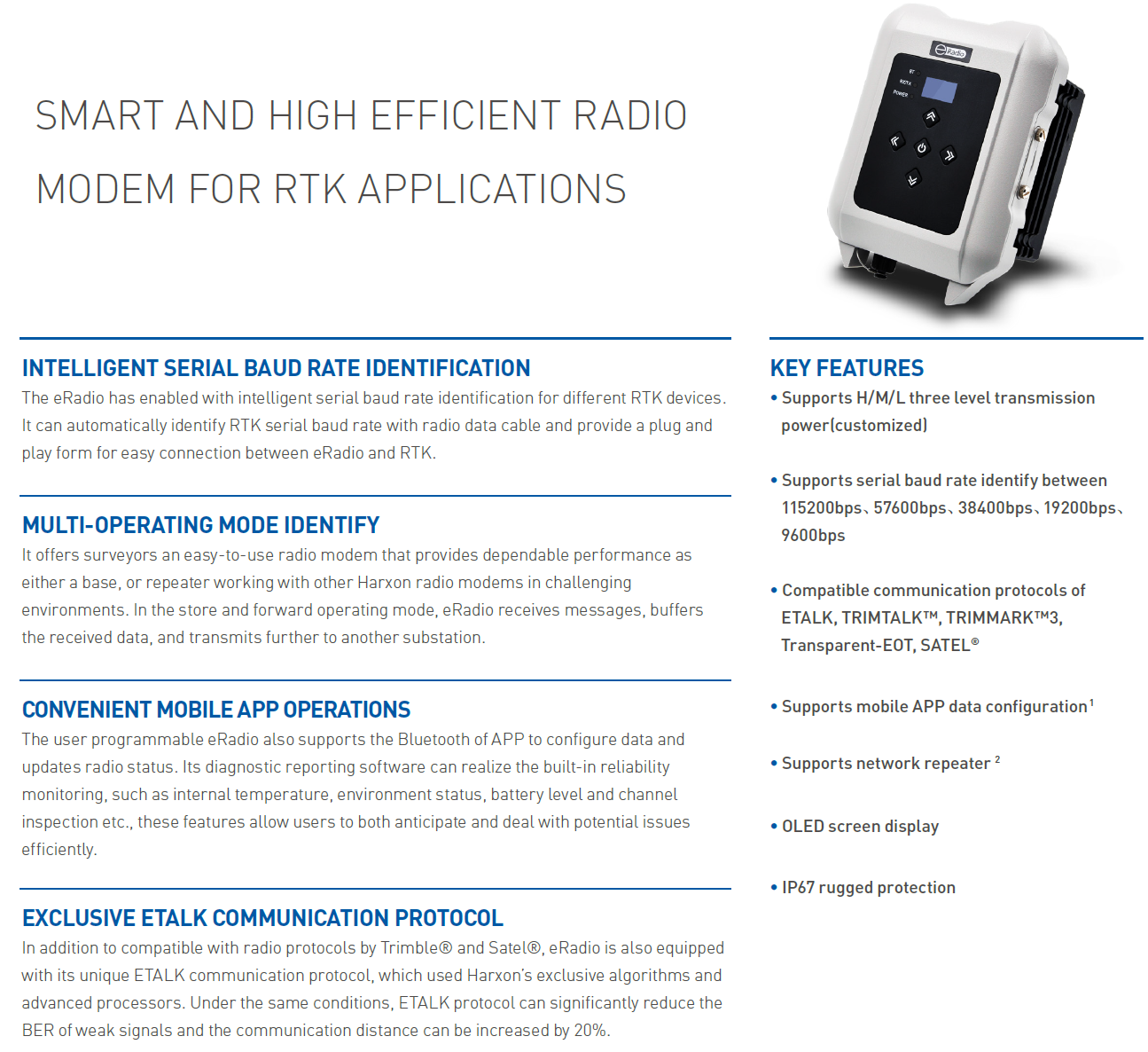 Harxon eRadio HX-DU8616D for RTK  GNSS Receiver
